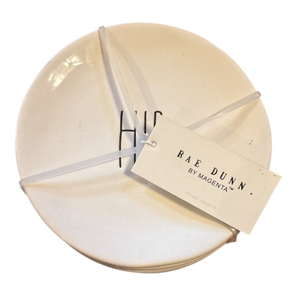 RAE DUNN White Ceramic Plates - Picture 1 of 4